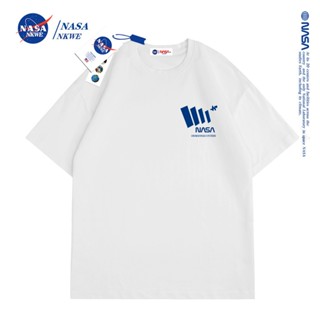 เสื้อยืดแขนสั้นลําลอง คอกลม ผ้าฝ้าย ทรงหลวม พิมพ์ลาย NASA สวมใส่สบาย แฟชั่นฤดูร้อน ใหม่_59