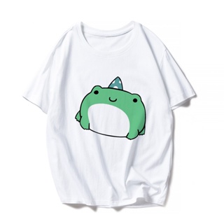ถูกที่สุด Cute Frog Print T Shirts Woman Clothes Kawaii Fashion Summer Vetement Femme Family Look Funny T-shirts Stylish