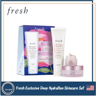 [พร้อมส่ง/ของแท้] Fresh Deep Hydration Skincare Set: Soy Face Cleanser, Rose Deep Hydration Sleeping Mask/Face Cream