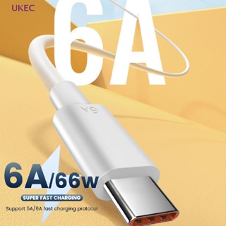 Ukec 1/1.5mile 6A 66W USB Type-c สายชาร์จเร็วมาก สําหรับ xiaomi Samsung Huawei NEW
