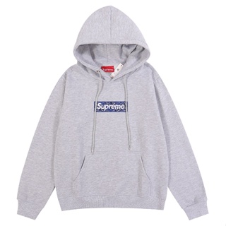 สินค้าพร้อมส่ง ! เสื้อกันหนาวแขนยาวลําลอง มีฮู้ด ปักลายโลโก้ Suprem e แฟชั่นฤดูใบไม้ผลิ สําหรับผู้ชาย และผู้หญิง