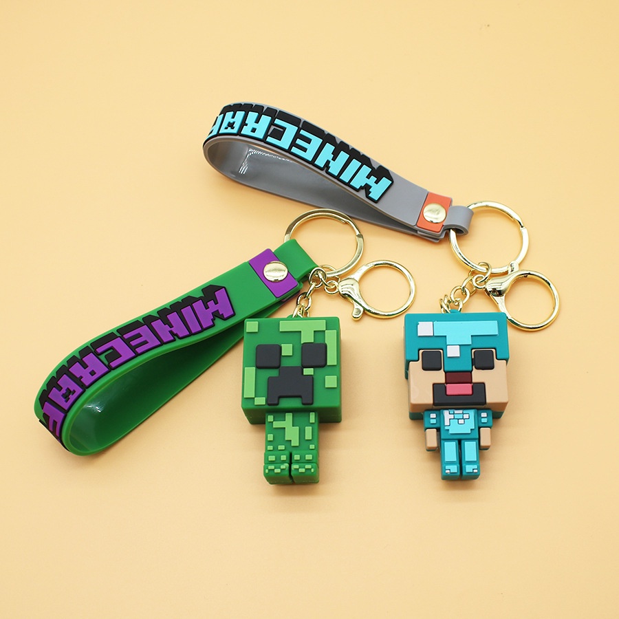 พวงกุญแจ-pvc-จี้รูป-minecraft-my-world-น่ารัก-สําหรับแขวนกระเป๋า