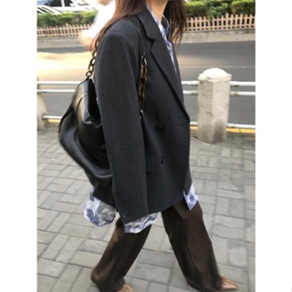 YADOU กระเป๋าสะพายข้างผู้หญิง ใหม่ กระเป๋าหนังดีสไตล์เกาหลี ความจุสูง สีดำฝาพับ สายโซ่