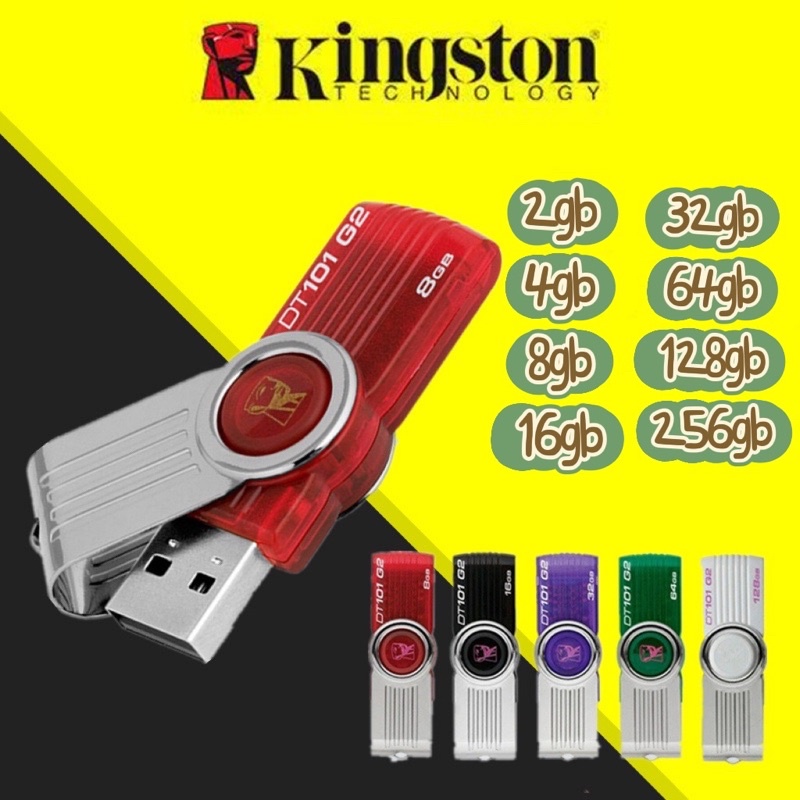 ภาพหน้าปกสินค้าแฟลชไดร์ฟ 2GB 4GB 8GB 16GB 32GB 64GB 128GB Kingston Portable Metal DT101 G2 USB Flash Drive จากร้าน narissaralohsan บน Shopee