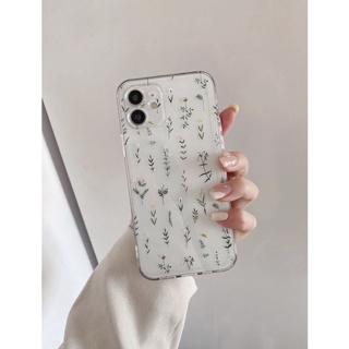 เคสไอโฟนใสเกาหลีมินิมอลดอกไม้ใบหญ้า i7-14promax (Case iphone) เคสมือถือ เคสน่ารัก เคสดอกไม้ เคสใสสกีน เคสแฟนตาซี