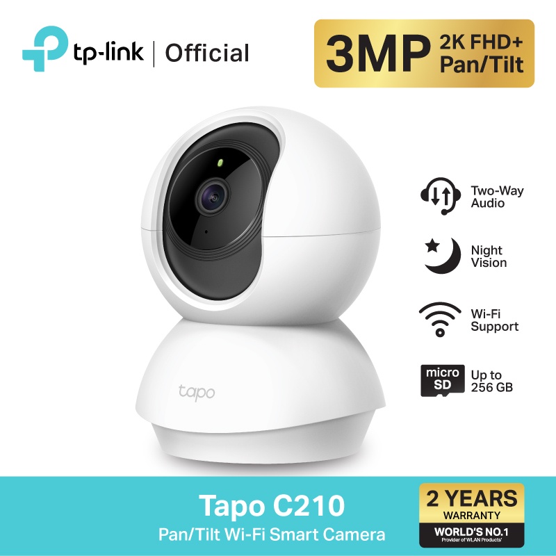 ภาพหน้าปกสินค้าTP-Link Tapo C210 Home Security Wi-Fi Camera 2K ปรับมุม หมุนได้ 360 ความละเอียด 3 MP กล้องวงจรปิดไร้สาย รับประกัน 2 ปี
