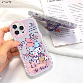 【Free Holder】 VIVO Y81 Y81i Y85 Y71 Y71i Y91 Y95 Y72 Y52 Y75 Y55 Y76 Y77 5G เคสวีโว่ สำหรับ Case Melody Kuromi Cinnamoroll เคส เคสโทรศัพท์ เคสมือถือ Cover Phone Cases