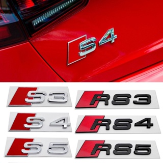 สติกเกอร์โลหะ ลายตราสัญลักษณ์ ด้านหลัง สําหรับตกแต่งรถยนต์ Audi Sline S3 S4 S5 S6 S8 RS3 RS4 RS5 RS6 RS8 A3 A4 A5 A6