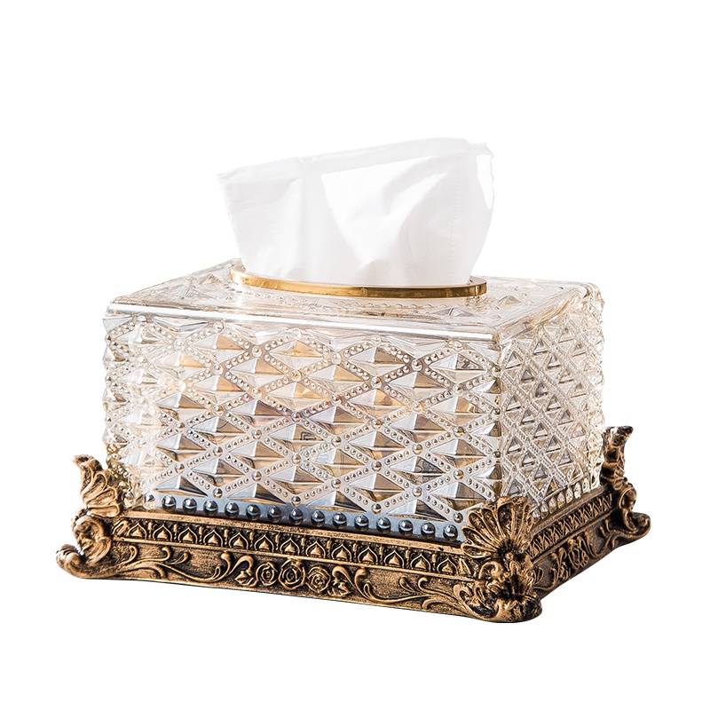 european-glass-tissue-box-resin-relief-carved-flower-base-western-restaurant-napkin-boxes-retro-home-decoration-ornament