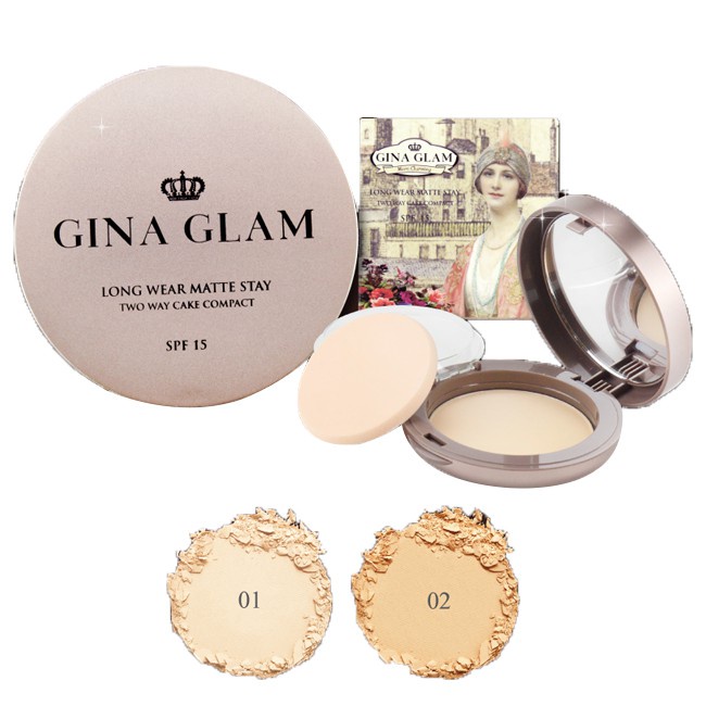 จีน่า เกลม G40 Gina Glam Long Wear Matte Stay Two Way Cake Compact ...