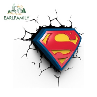 Decorationearlfamily สติกเกอร์โลโก้ Superman JDM 13 ซม. x 11.7 ซม. กันน้ํา สําหรับติดตกแต่งกันชนรถยนต์