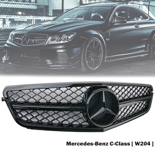 กระจังหน้าC63 สไตล์กสีดำเงา สำหรับ Benz C Class W204 C300 C350 2008-2014