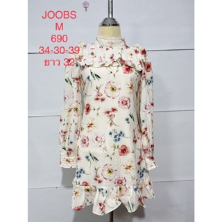 เดรสสั้น สีขาวครีม ลายดอก JOOBS SIZE M