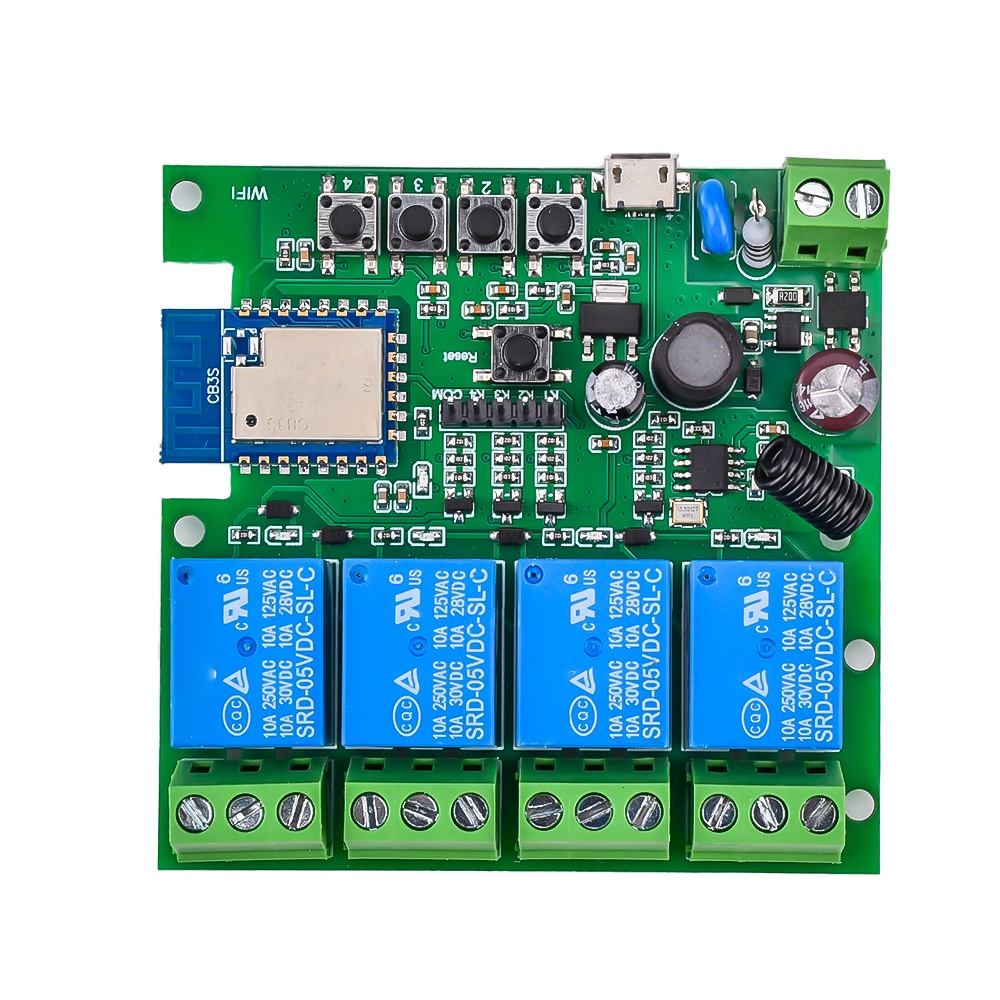 Wireless Wifi Motor Switch Module Micro USB5V AC85V-250V 4CH RF 433Wifi ...
