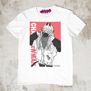 เสื้อยืดสีขาว Anime Shirt Chainsaw Man - Anime Shirt Design 12เสื้อยืด เสื้อยืดสีพื้น_17