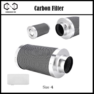 [ฟรีผ้ากรองหยาบ] Vtronic Carbon filter กรองคาร์บ้อน 4"/ 6 / 8 inch 300mm - 400mm กรองคาร์บอน สำหรับดับกลิ่นกรอง Co2
