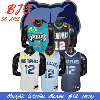 【BJS】เสื้อกีฬาบาสเก็ตบอล ลายทีม NO.12Morant Memphis Grizzlies