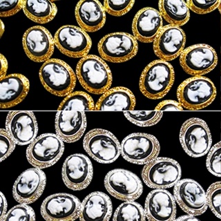 【AG】10 Pcs Vintage 3D Alloy Queen Lady Nail Tips Glitters DIY Decoration
