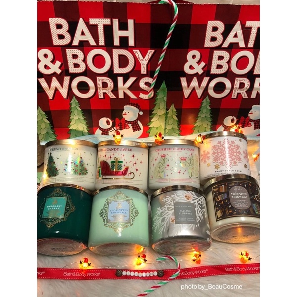 bath-amp-bodyworks-candle3wick-christmas-เทียนหอมใหญ่-3ไส้-คอลเลคชั่นคริสมาส
