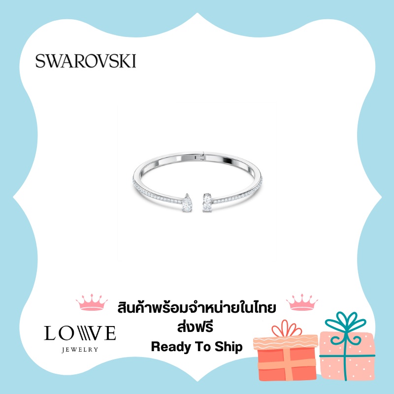 ราคาและรีวิวพร้อมส่ง swalovski แท้ swarovski กำไลข้อมือ swarovski กำไล swarovski ATTRACT bracelet สร้อยคอผู้หญิง สร้อยข้อมือแฟชั่น