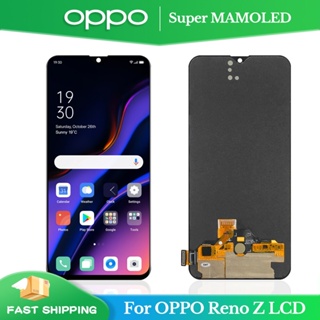 6.4 &#39;&#39; Super AMOLED TFT หน้าจอสัมผัสดิจิทัล LCD สีดํา สําหรับ OPPO Reno Z CPH1979 PCDM10 PCDT10 OPPO K5