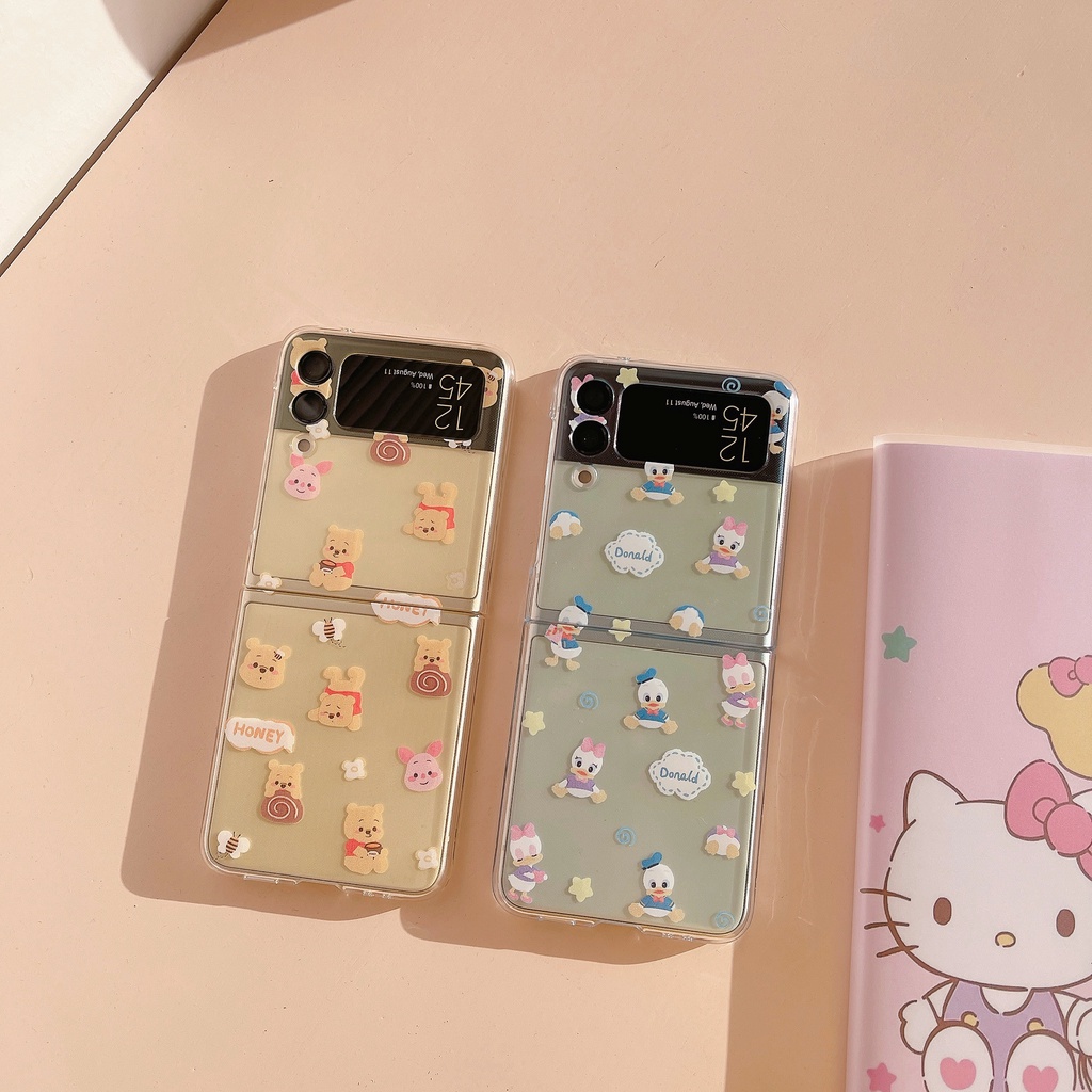 เคสโทรศัพท์มือถือ-pc-แข็ง-แบบใส-กันกระแทก-ลายการ์ตูนโดนัลด์ดั๊ก-มิกกี้-พูห์-สําหรับ-samsung-galaxy-z-flip-3-5g-z-flip-4