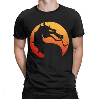 เสื้อยืดผ้าฝ้ายพรีเมี่ยม เสื้อยืดคอกลม ผ้าฝ้าย ใส่สบาย พิมพ์ลาย Mortal Kombat Dragon แนวสตรีท สําหรับผู้ชาย DNpeke58MEdo