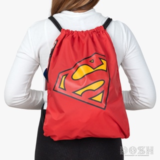 DOSH:DRAWSTRING BAGS กระเป๋าเชือกรูด SUPERMAN สีแดง รุ่น PWSMAB5007-RE