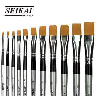 SEIKAI พู่กันสีน้ำแบน TWOTONE (WATER FLAT 2TONE GOLD BRUSH) 1 ด้าม