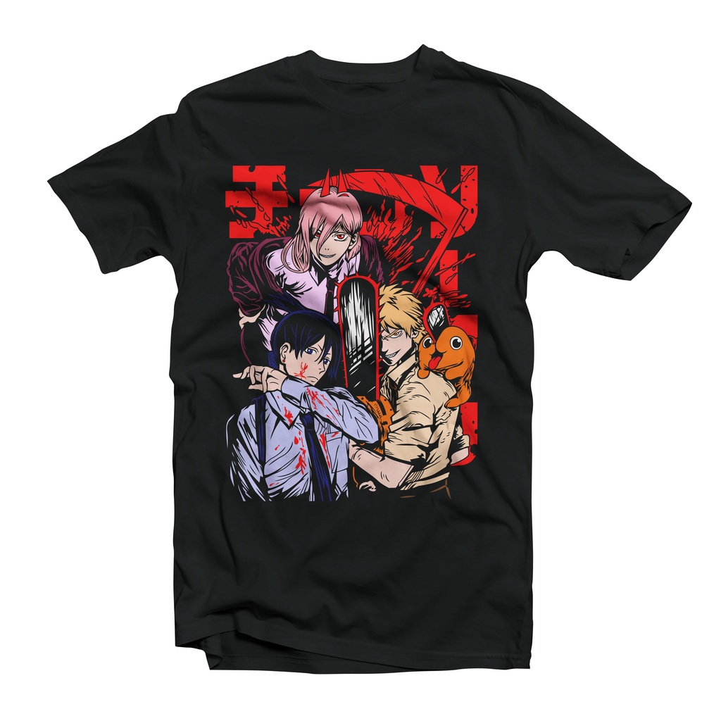 เสื้อยืดคอกลมเสื้อยืด-พิมพ์ลายอนิเมะ-chainsaw-man-aki-denji-powers-4xl