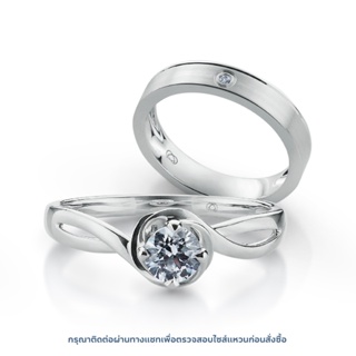 เซตแหวนเพชร Young Eternal Entwined Solitaire &amp; Young Satin Diamond Lining Band  Bundle Set (RC808-RM806)