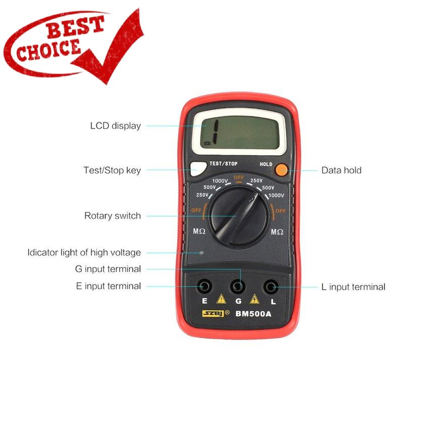 เครื่องวัดความต้านทานดิจิทัล-เมกะโอห์มมิเตอร์-bm500a-1000v