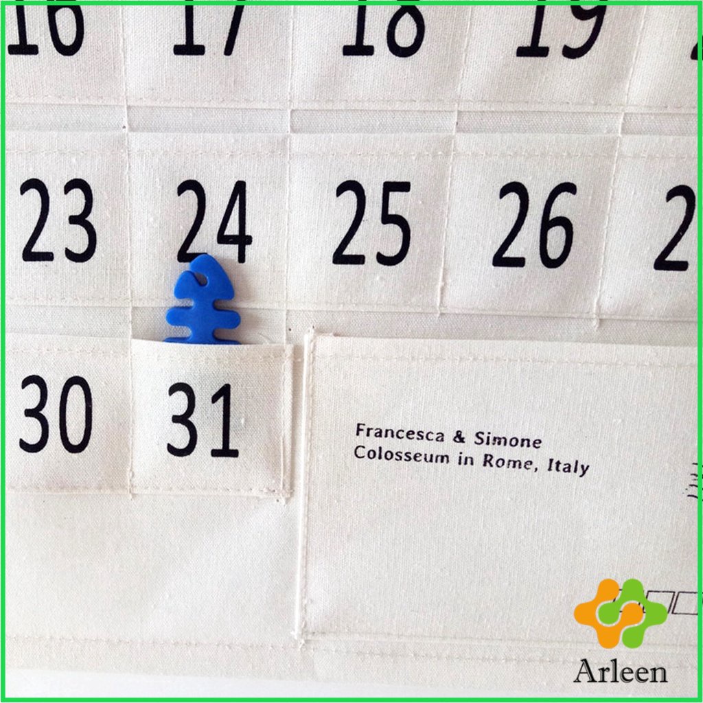 arleen-diy-ปฏิทินออมเงิน-ปฎิทินออมเงิน-รายเดือน-ติดผนัง-ผ้าลินิน-calendars