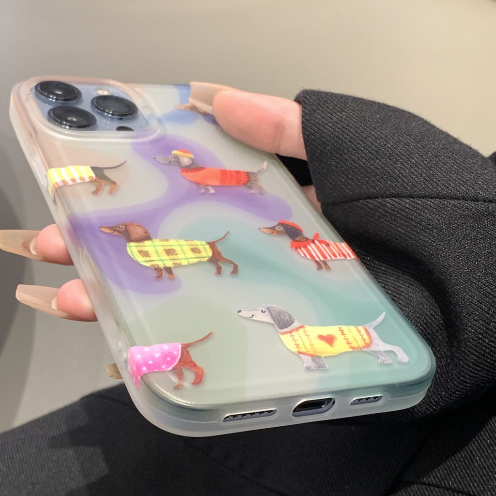 เคสโทรศัพท์มือถือแบบนิ่ม-tpu-ใส-กันกระแทก-ลายสุนัขน่ารัก-สําหรับ-iphone-13-12-11-14-pro-max-xs-x-xr-7-8-6-6s-plus