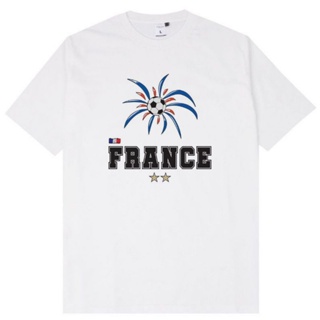 เสื้อยืดคอกลมเสื้อยืด พิมพ์ลาย FRANCE world cup fifa world cup QATAR 2022 สีขาว สไตล์ฝรั่งเศส สําหรับผู้ชาย และผู้หญิง 2
