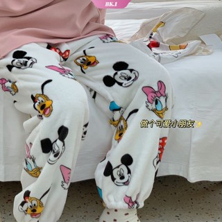 SANRIO ชุดนอนกางเกง ลายการ์ตูนดิสนีย์ มิกกี้ คิตตี้ น่ารัก ผ้ากํามะหยี่ขนนิ่ม แบบหนา คุณภาพดี เหมาะกับเป็นของขวัญวันเกิด สําหรับเด็กผู้หญิง