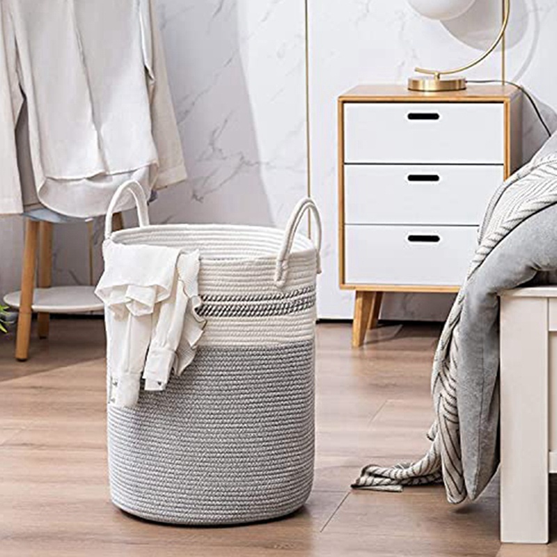 cotton-rope-basket-high-durability-laundry-basket-drain-basket-with-handle-bedroom-toy-blanket-storage