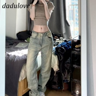 DaDulove💕 New American Ins Retro Yellow Mud Jeans Trend Casual Pants High Waist Womens Wide Leg Pants