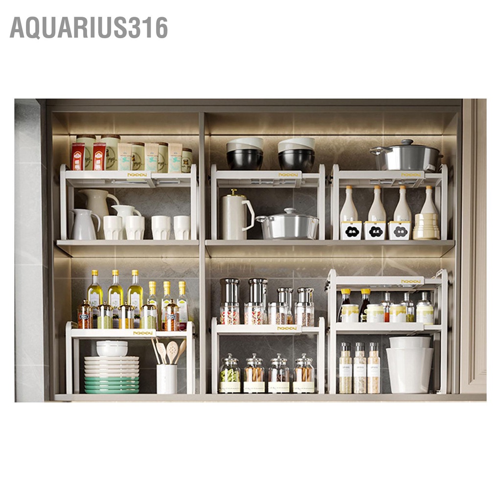 aquarius316-ชั้นวางของพลาสติก-แบบสองชั้น-สีขาว-สําหรับอ่างล้างหน้า-โต๊ะ-ห้องครัว