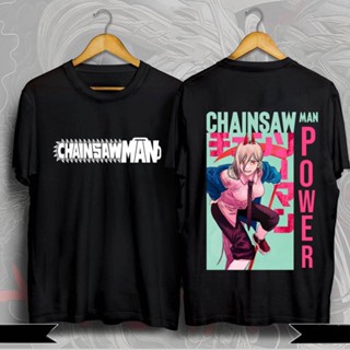 St1 เสื้อยืดแขนสั้นลําลอง ทรงหลวม พิมพ์ลายอนิเมะ Chainsaw Man Power พลัสไซซ์ แฟชั่นสําหรับผู้ชาย และผู้หญิง