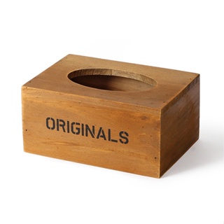 Home Restaurant Supplies Retro Style Wooden Tissue Boxes with Rectangle Shape