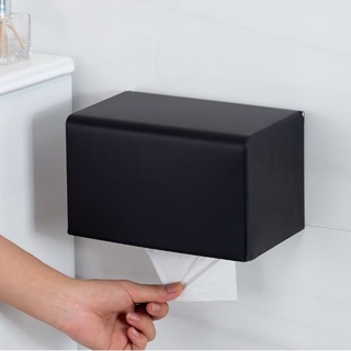 304 Stainless Steel Tissue Box Black Silver No Punching In Toilet Paper Roll Holder Bathroom Water Proof Metal Paper Dra