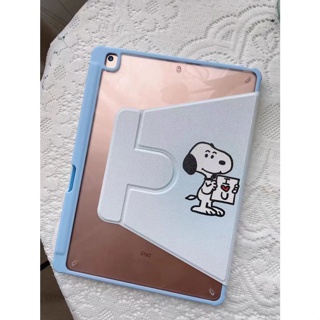 เคส snoopy  หมุนได้ 360 องศา เคสไอแพด Air5 10.9 Pro11 gen9 gen8 gen7 10.2 gen5 gen6 9.7 transparent back can charge the