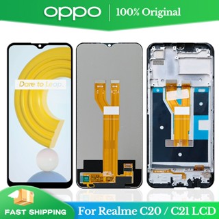 แผงหน้าจอสัมผัส lcd 6.5 นิ้ว แบบเปลี่ยน สีดํา สําหรับ Oppo Realme C20 Realme C21