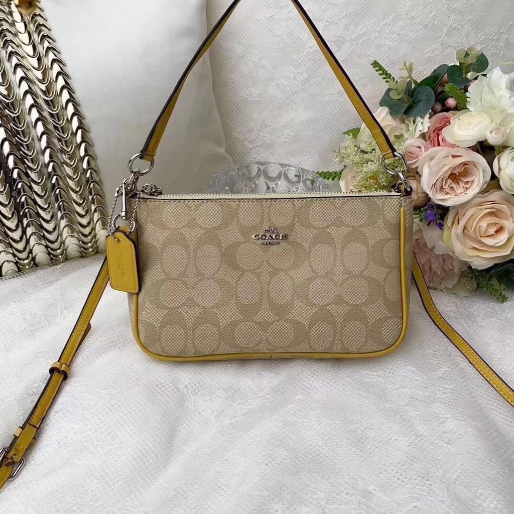 Coach Messico Top Handle Pouch In Signature Coated Canvas Shopee Thailand