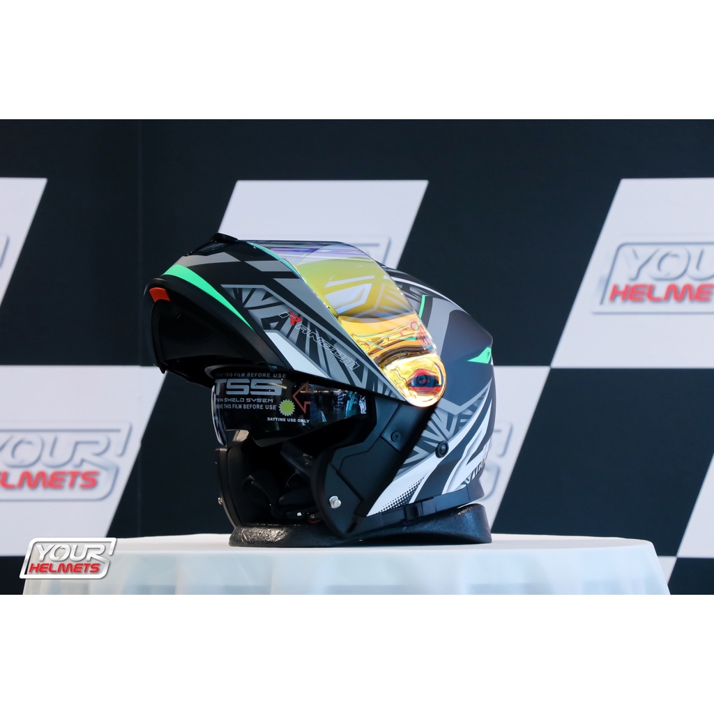 หมวกกันน็อค RANDOM HELMETS รุ่น MATRIX MATT BLACK (GREEN) | Shopee Thailand
