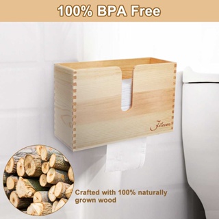 Multifunction Retro Wooden Tissue Box Wall Mounted Bathroom  Living Room Paper Towel Container Screw Kit for Home Kitche