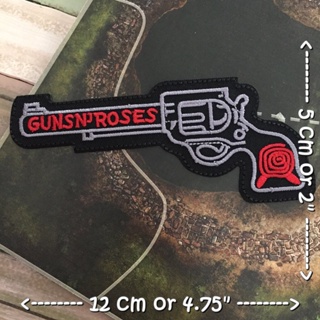 Guns N Roses ตัวรีดติดเสื้อ อาร์มรีด อาร์มปัก ตกแต่งเสื้อผ้า หมวก กระเป๋า แจ๊คเก็ตยีนส์ Rock Iron on Embroidered Patch