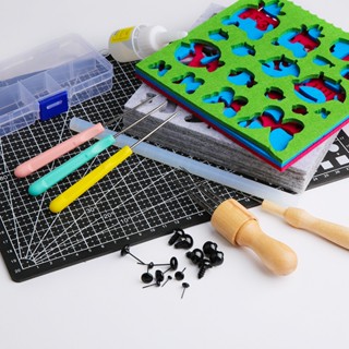 อุปกรณ์ปักตุ๊กตาขนแกะ อุปกรณ์DIY งานปักต่างๆ เข็ม แผ่นรองวัดขนาด