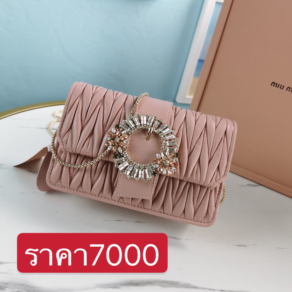 พรี-ราคา7000-miu-miu-5bh095-matelasse-หนังแกะ-ระเป๋าสะพาย